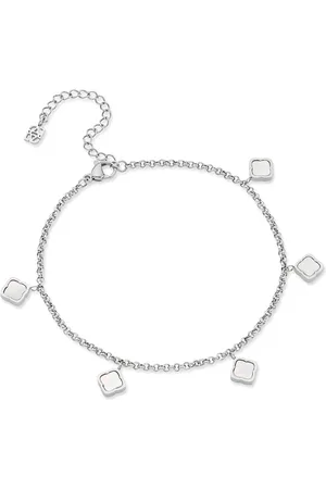 Abbott Lyon Mini Pearl Clover Anklet (Silver)