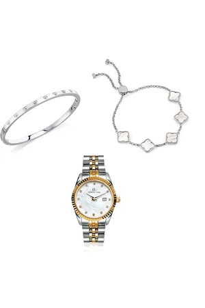 Abbott Lyon Pearl Belgravia & Bracelet Set (Silver)