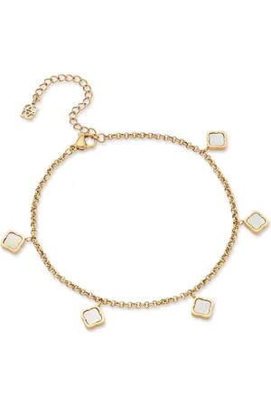 Abbott Lyon Mini Pearl Clover Anklet (Gold)