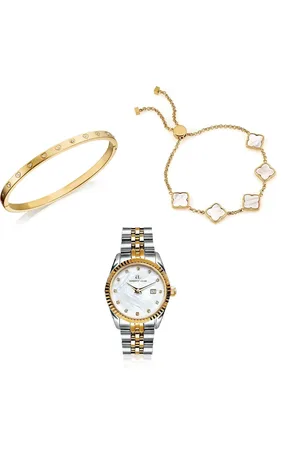 Abbott Lyon Pearl Belgravia & Bracelet Set (Gold)