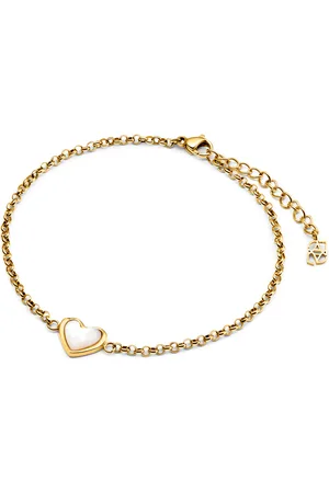 Abbott Lyon White Quartz Heart Bracelet (Gold)