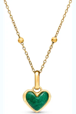 Abbott Lyon Green Quartz Heart Necklace (Gold)