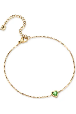 Abbott Lyon Mini Heart Birthstone Anklet (Gold)