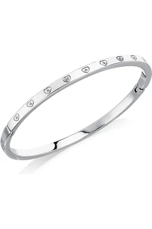 Abbott Lyon Crystal Heart Bangle (Silver)