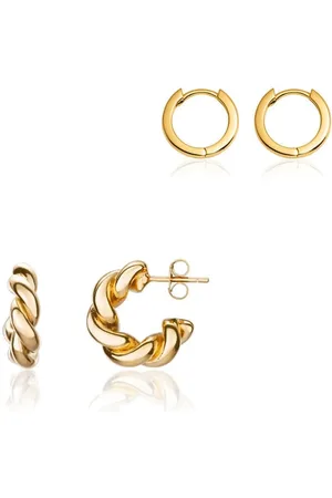 Abbott Lyon Twisted Huggie Set (Gold)