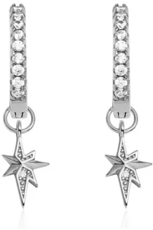Abbott Lyon Sterling Silver Mini Starburst Crystal Earrings (Silver)