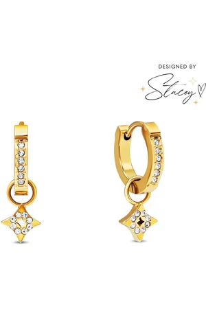 Abbott Lyon Moon and Back Star Huggie Hoop Earrings (Gold)