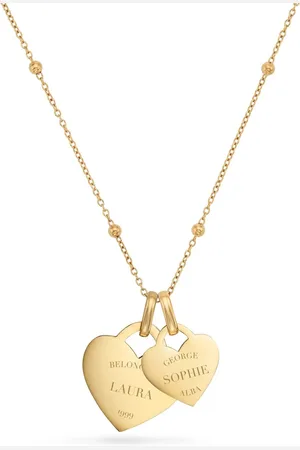 Abbott Lyon Double Heart Token Necklace (Gold)