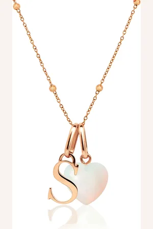 Abbott Lyon Personalised Initial & Birthstone Necklace (Rose Gold)