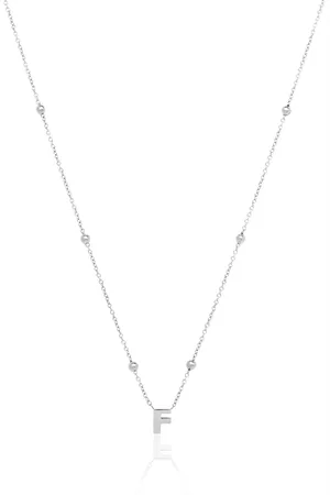 Abbott Lyon Mini Letter Sphere Chain Necklace (Silver)