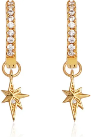 Abbott Lyon Sterling Silver Mini Starburst Crystal Earrings (Gold)
