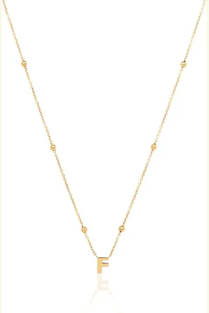 Abbott Lyon Mini Letter Sphere Chain Necklace (Gold)