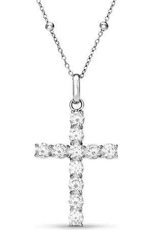 Abbott Lyon La Croix Crystal Cross Necklace (Silver)