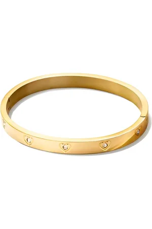 Abbott Lyon Statement Crystal Heart Bangle (Gold)