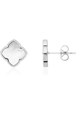 Abbott Lyon Pearl Clover Stud Earrings (Silver)