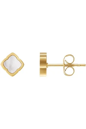 Abbott Lyon Mini Pearl Clover Stud Earrings (Gold)