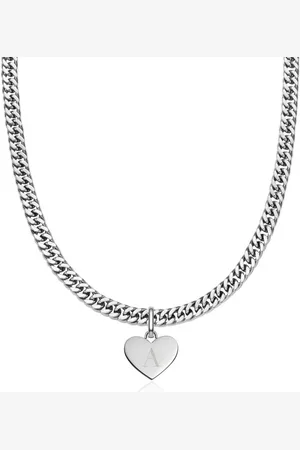 Abbott Lyon Heart Curb Chain Necklace (Silver)