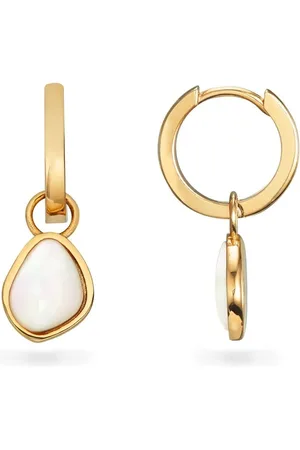 Abbott Lyon Organic Moonstone Huggie Hoop Earrings (Gold)