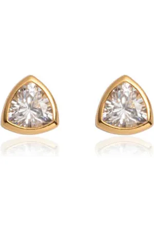 Abbott Lyon Sterling Silver Crystal Stud Earrings (Gold)
