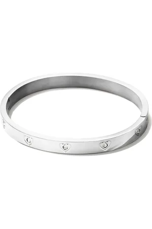 Abbott Lyon Statement Crystal Heart Bangle (Silver)