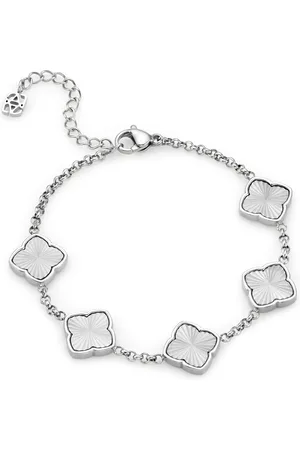 Abbott Lyon Textured Multi Clover Bracelet (Silver)