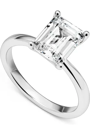 Abbott Lyon Emerald Cut Solitaire Ring (Silver)