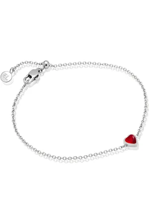 Abbott Lyon Mini Heart Birthstone Bracelet (Silver)
