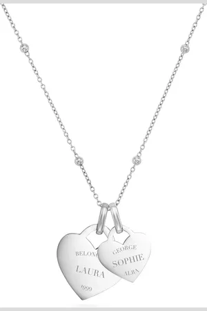 Abbott Lyon Double Heart Token Necklace (Silver)