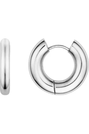Abbott Lyon Small Chunky Huggie Hoop Earrings (Silver)