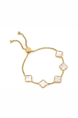 Abbott Lyon Multi Pearl Clover Bracelet (Gold)