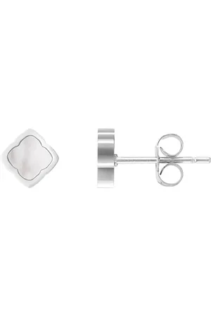 Abbott Lyon Mini Pearl Clover Stud Earrings (Silver)