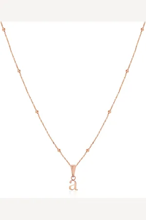 Abbott Lyon Lowercase Initial Sphere Chain Necklace (Rose Gold)