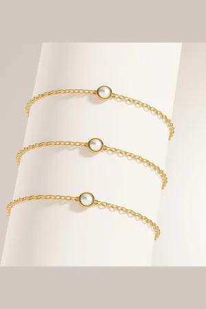 Abbott Lyon Mini Pearl Bracelet Bridesmaid Gift Set (Gold)