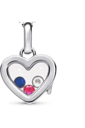 Abbott Lyon Floating Birthstone Locket Necklace (Silver)