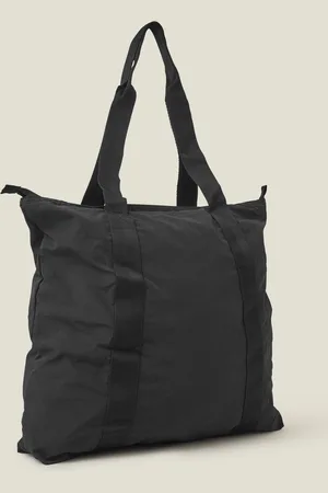 Accessorize Black Nylon Packable Travel Tote Bag, Size: 44x40cm, Women