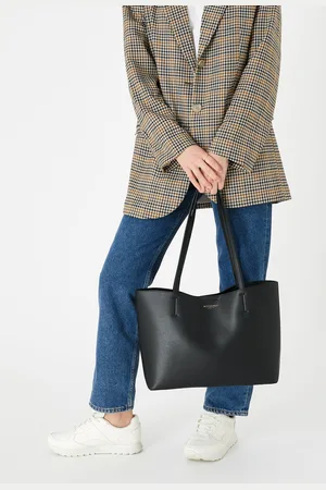 Accessorize Black Classic Tote Bag, Size: 26x45cm, Women