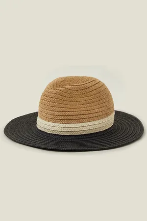 Accessorize Monochrome Brim Fedora Hat, Size: 57cm, Women