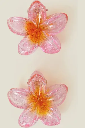 Accessorize 2-Pack Mini Tropical Flower Claw Clips, Women