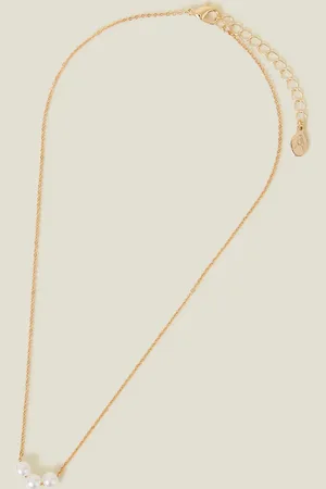 Accessorize Triple Pearl Chain Necklace, Size: 45cm, Women