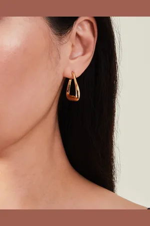 Accessorize Triangle Hoop Earrings, Women
