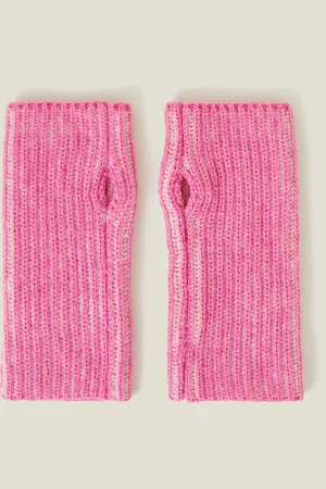 Accessorize Rib Knit Fingerless Gloves