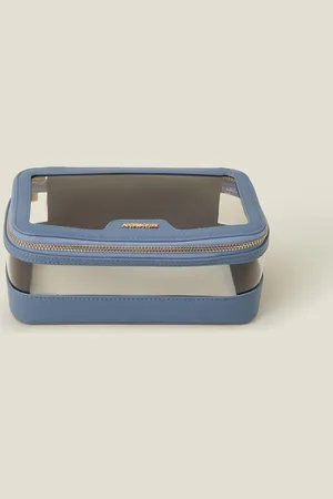 Accessorize Blue & Clear and Pvc Make Up Bag, Size: 12x21cm, Women