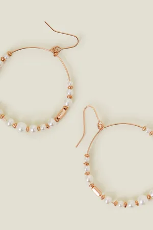 Accessorize Large Pearl Beaded Hoop Earrings