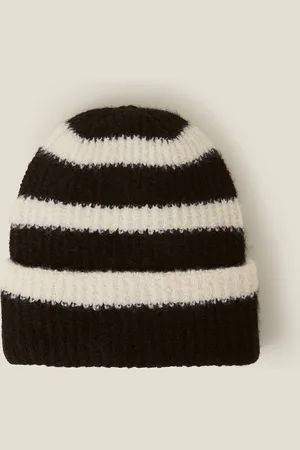 Accessorize Stripe Rib Knit Beanie Hat