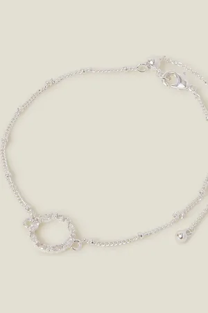 Accessorize Sterling Silver-plated Sparkle Circle Bracelet