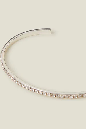 Accessorize Sterling Silver-plated Diamante Bangle