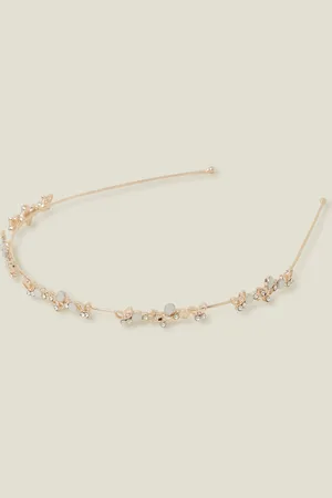 Accessorize Girls Diamante Butterfly Metal Headband, Kids