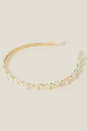 Accessorize Girls Pearl Headband, Kids