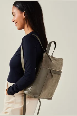 Accessorize Suede Leather Backpack Green