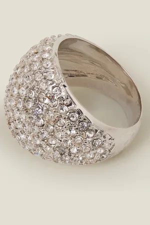 Accessorize Chunky Pavé Ring , Size: M